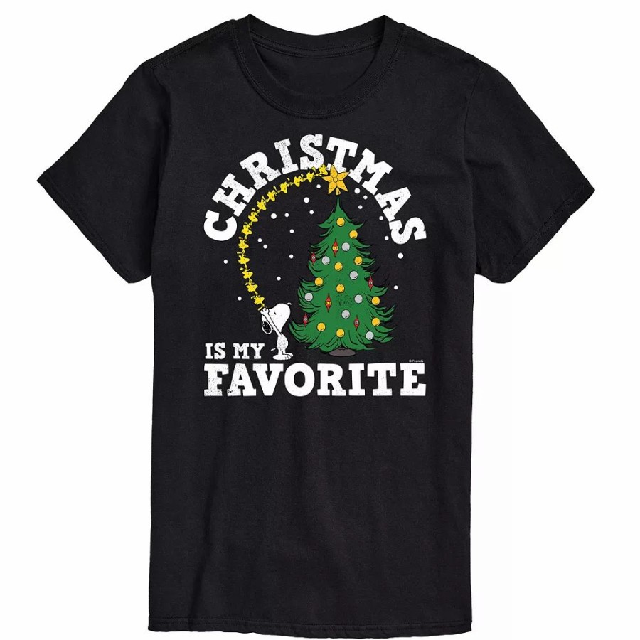 Tops * | Men'S Peanuts Christmas Is My Favorite Tee