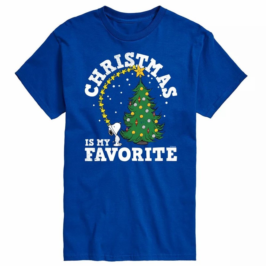 Tops * | Men'S Peanuts Christmas Is My Favorite Tee