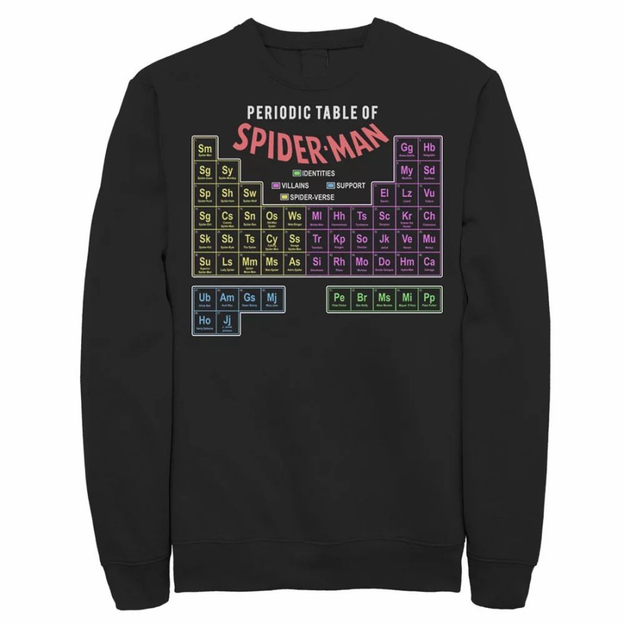 Tops * | Men'S Marvel Periodic Table Of Spider-Man Sweatshirt