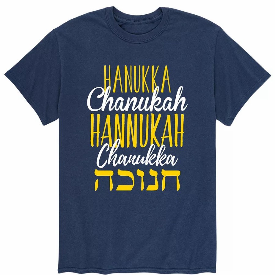 Tops * | Men'S Hanukkah Different Languages Tee