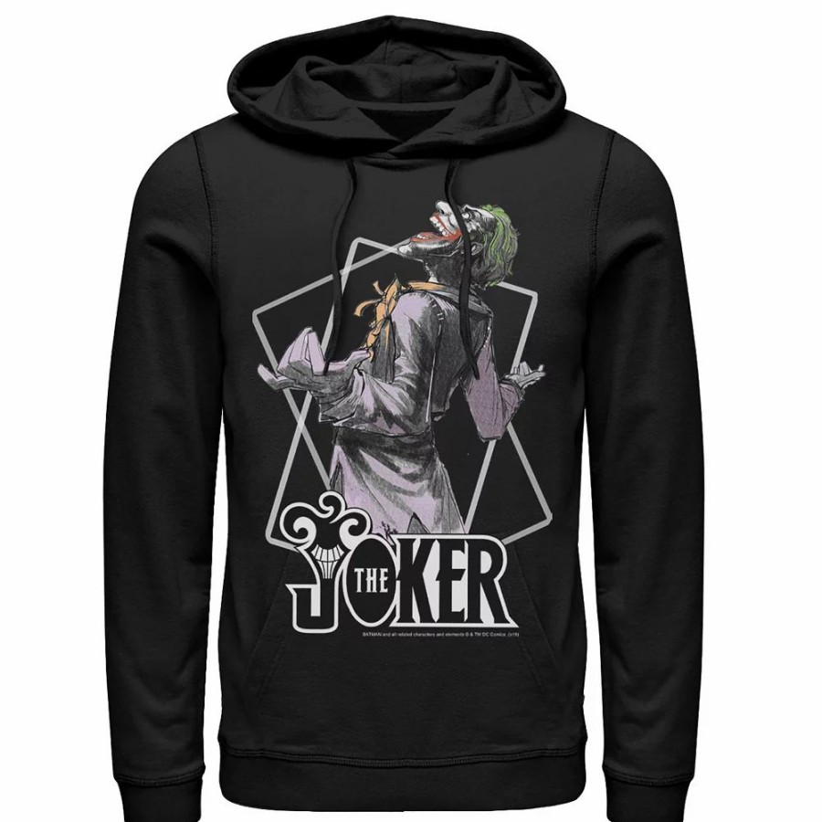 Tops * | Men'S Dc Comics The Joker Card Outline Hoodie