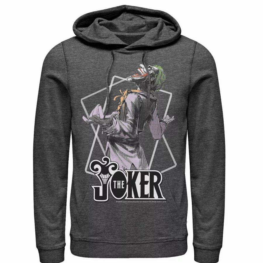 Tops * | Men'S Dc Comics The Joker Card Outline Hoodie