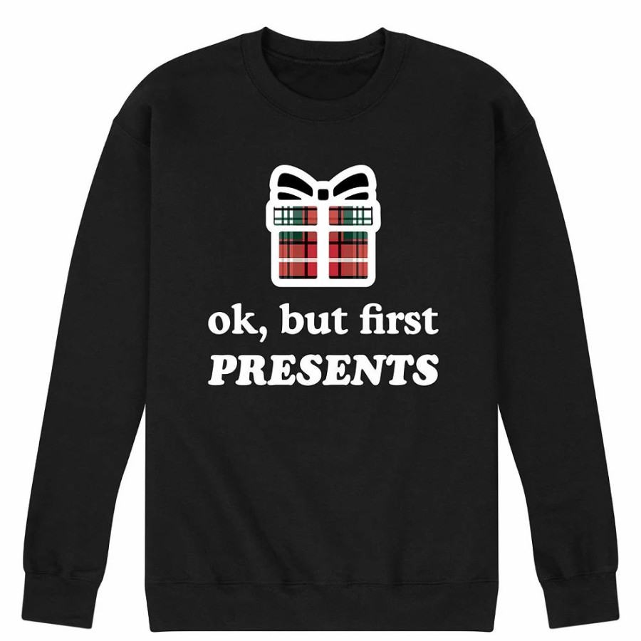 Tops * | Men'S Ok But First Presents Sweatshirt