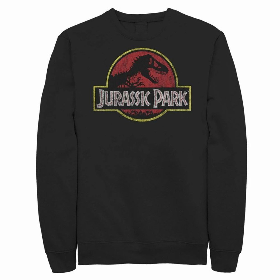 Tops * | Big & Tall Jurassic Park Distress Circle Logo Sweatshirt