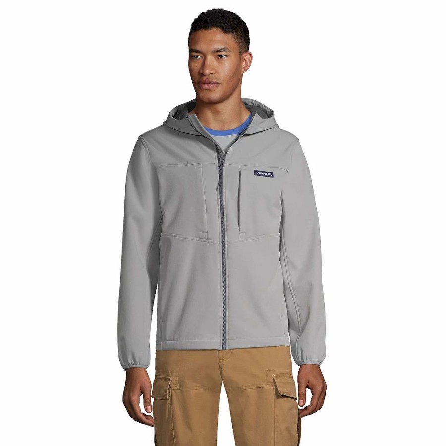 Outerwear * | Men'S Lands' End Softshell Hooded Jacket