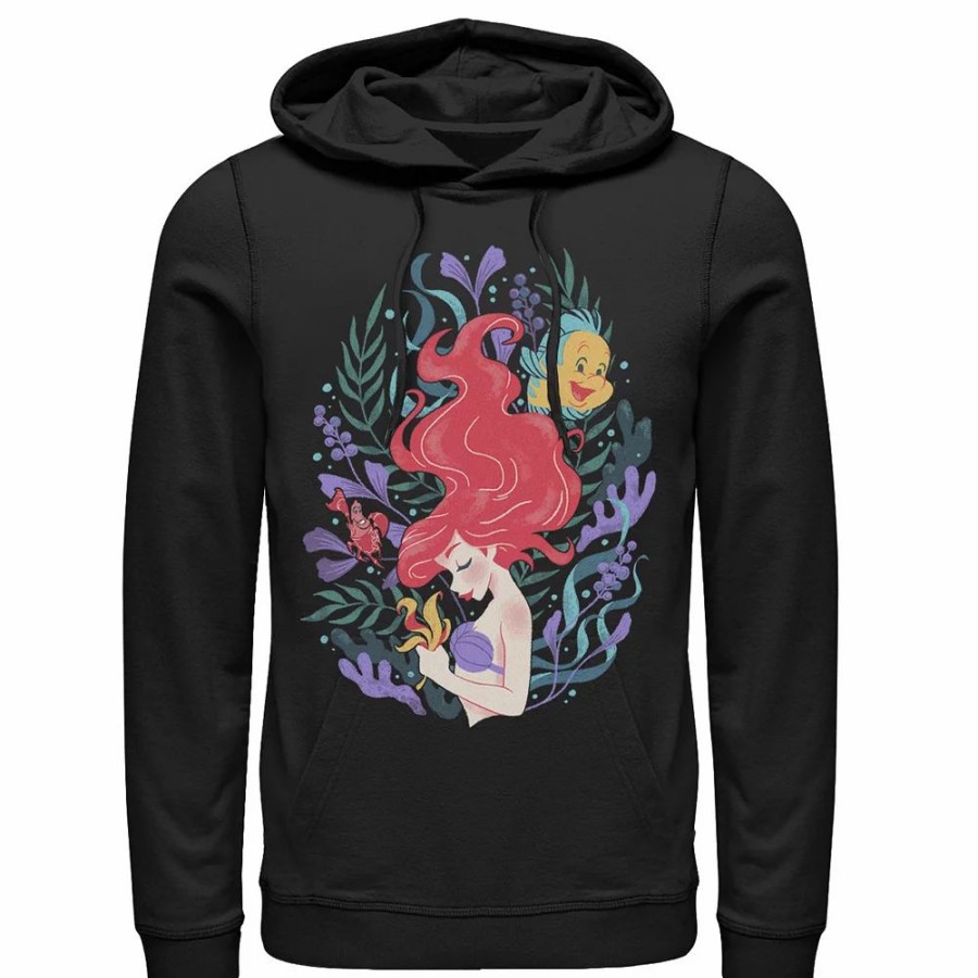 Tops * | Men'S Disney The Little Mermaid Ariel Flounder And Sebastian Hoodie