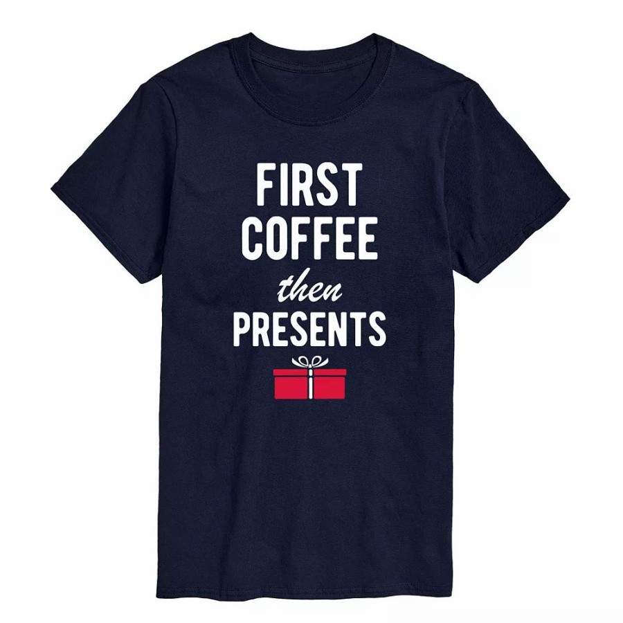 Tops * | Men'S First Coffee Then Presents Tee