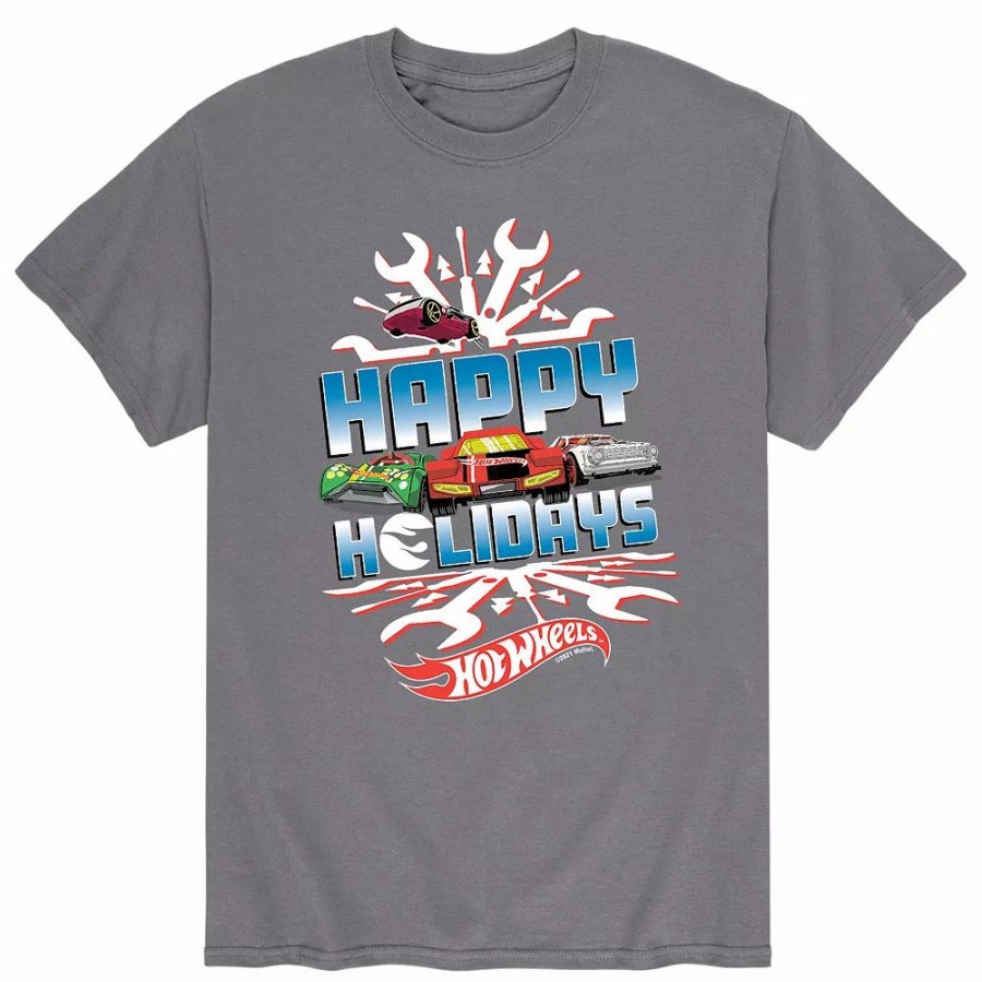 Tops * | Men'S Hot Wheels "Happy Holidays" Tee