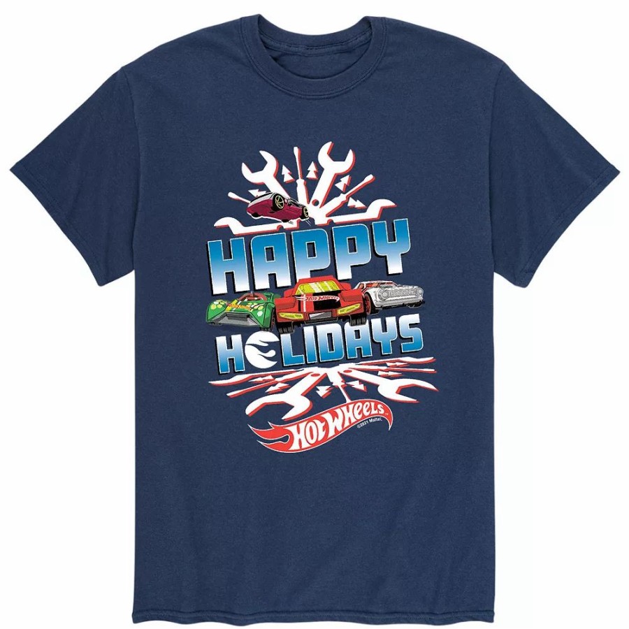 Tops * | Men'S Hot Wheels "Happy Holidays" Tee