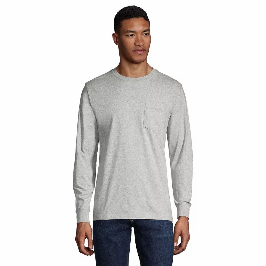 Tops * | Big & Tall Lands' End Super-T Pocket Tee