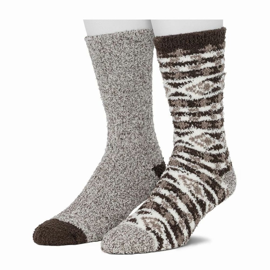 Socks & Hosiery * | Cuddl Duds Socks For Men 2-Pack Patterned & Solid Ultra Soft And Cozy Crew Socks