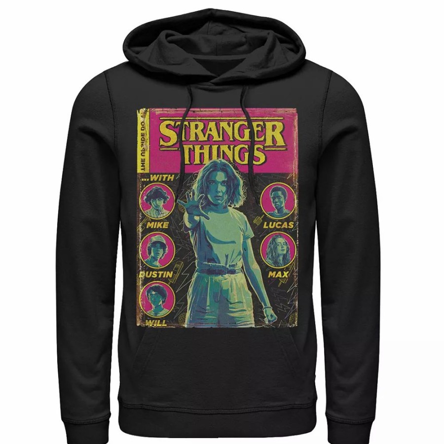 Tops * | Men'S Netflix Stranger Things Group Shot Comic Cover Hoodie