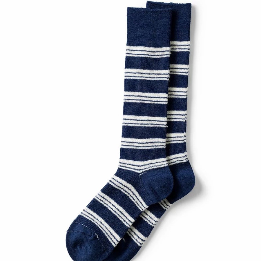 Socks & Hosiery * | Men'S Lands' End Patterned Wool-Blend Boot Socks