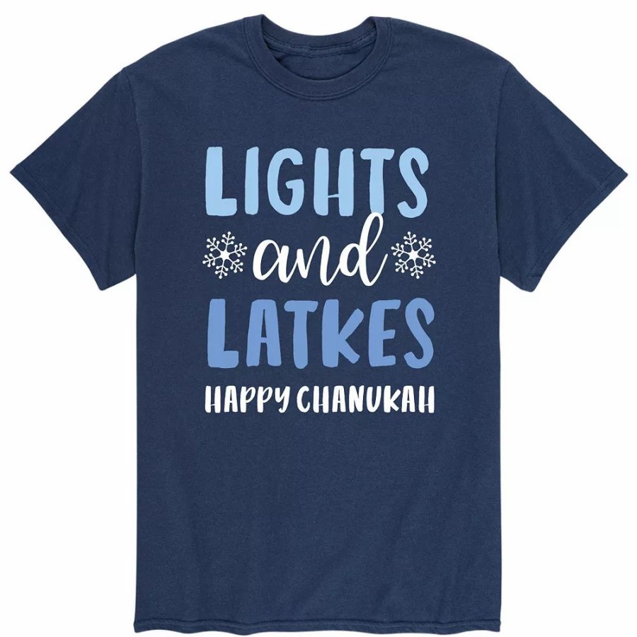 Tops * | Men'S Hanukkah "Lights And Latkes" Tee