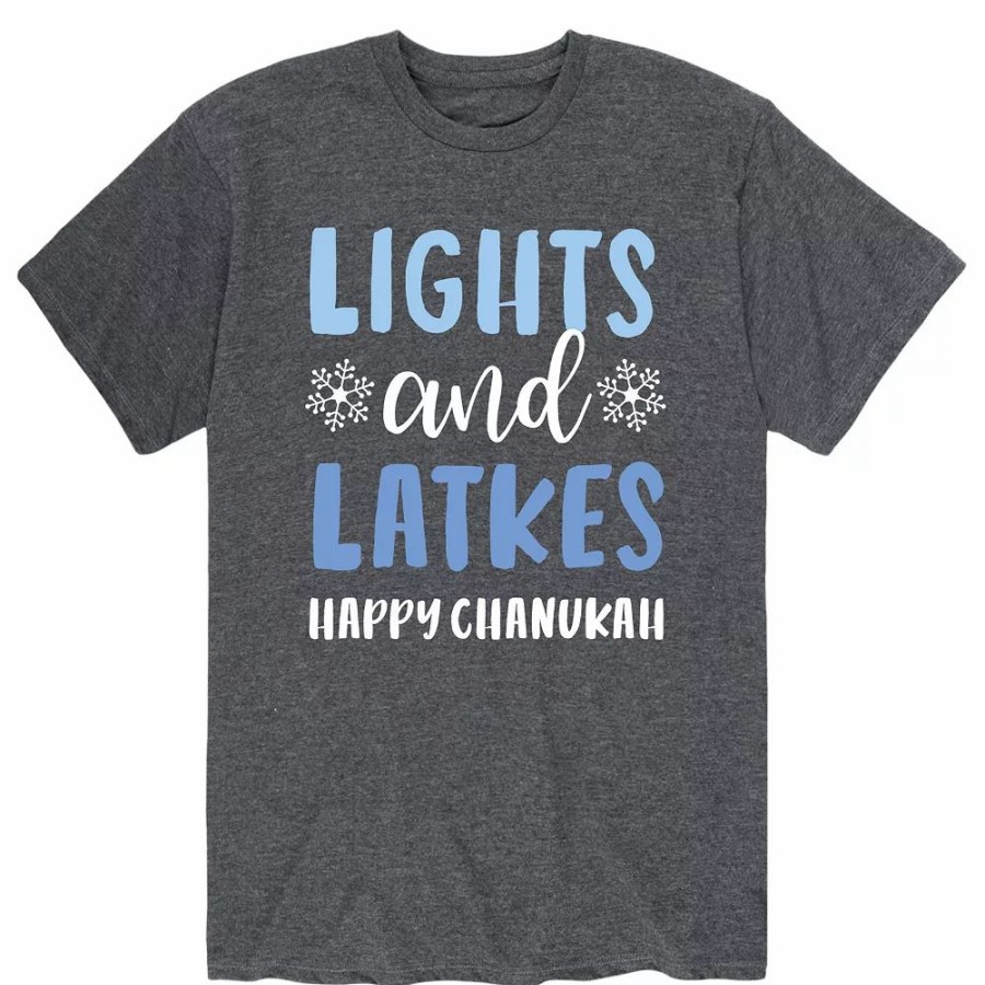 Tops * | Men'S Hanukkah "Lights And Latkes" Tee