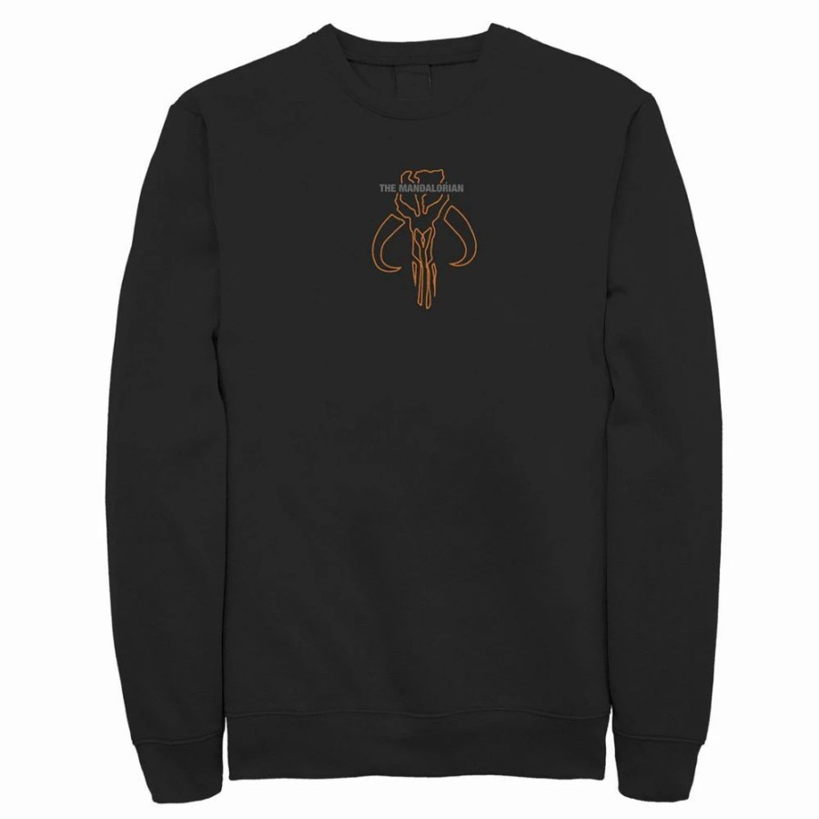 Tops * | Men'S Star Wars: The Mandalorian Mythosaur Outline Logo Sweatshirt