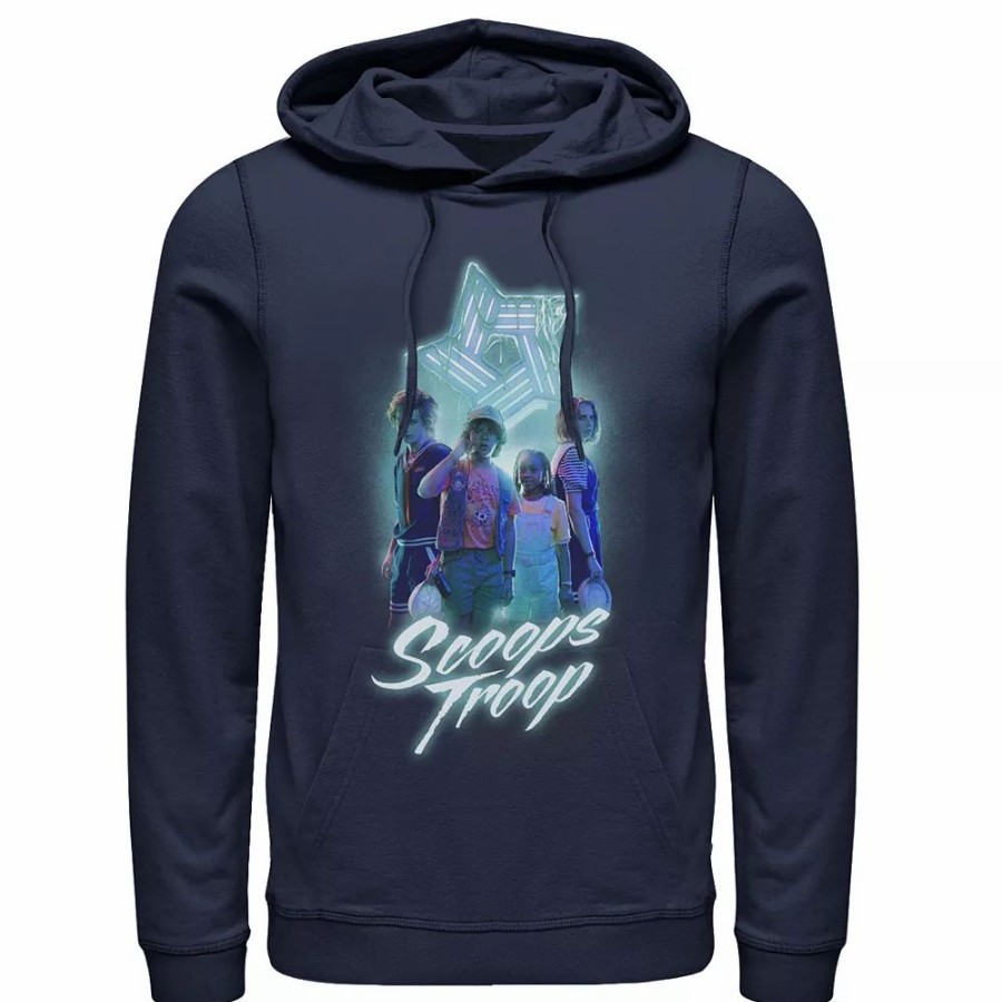 Tops * | Men'S Netflix Stranger Things Scoops Troop Neon Hoodie