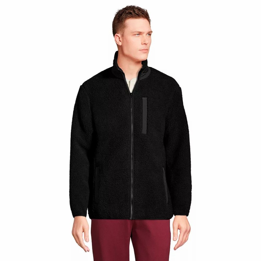 Outerwear * | Men'S Lands' End Sherpa Fleece Full-Zip Jacket