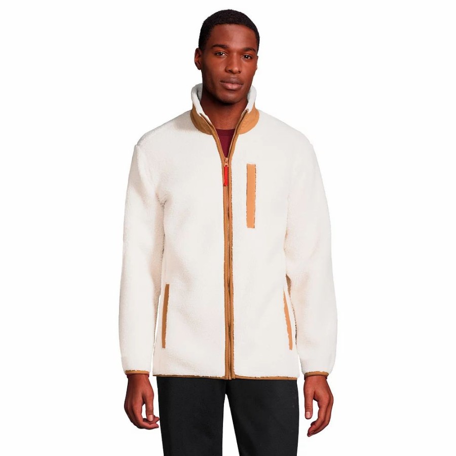 Outerwear * | Men'S Lands' End Sherpa Fleece Full-Zip Jacket