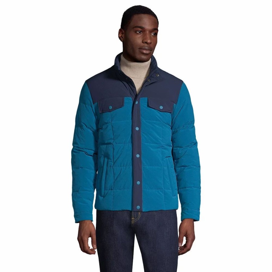 Tops * | Men'S Lands' End Quilted Stretch Down Jacket