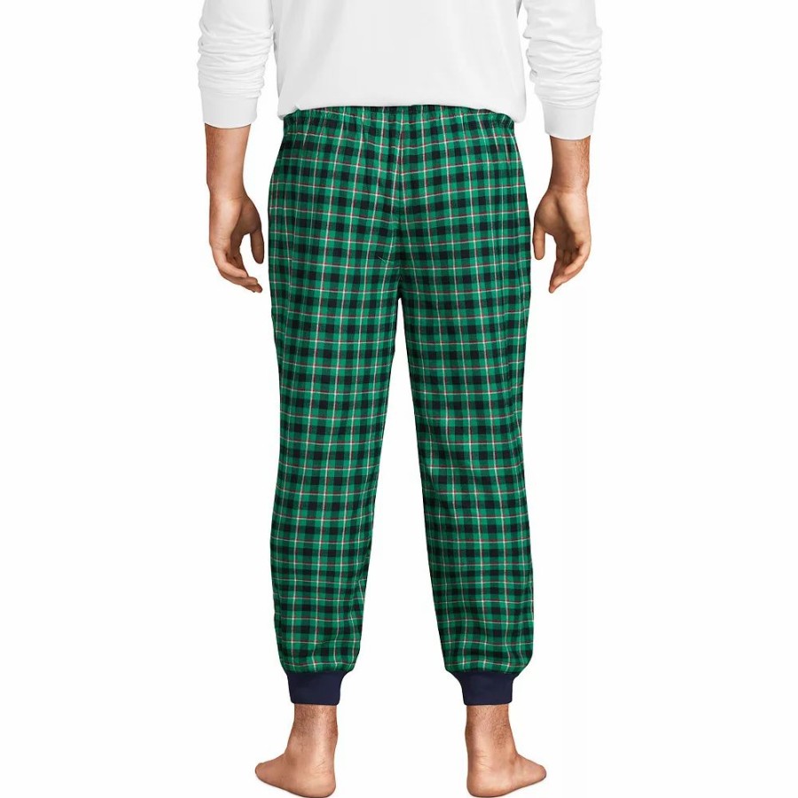 Sleepwear * | Big & Tall Lands' End Flannel Jogger Pajama Pants Gray Heather