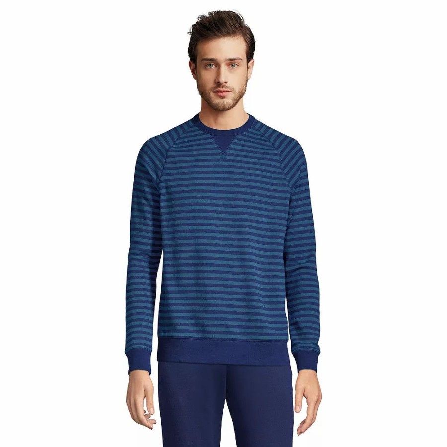 Tops * | Big & Tall Lands' End French Terry Crewneck Sweatshirt