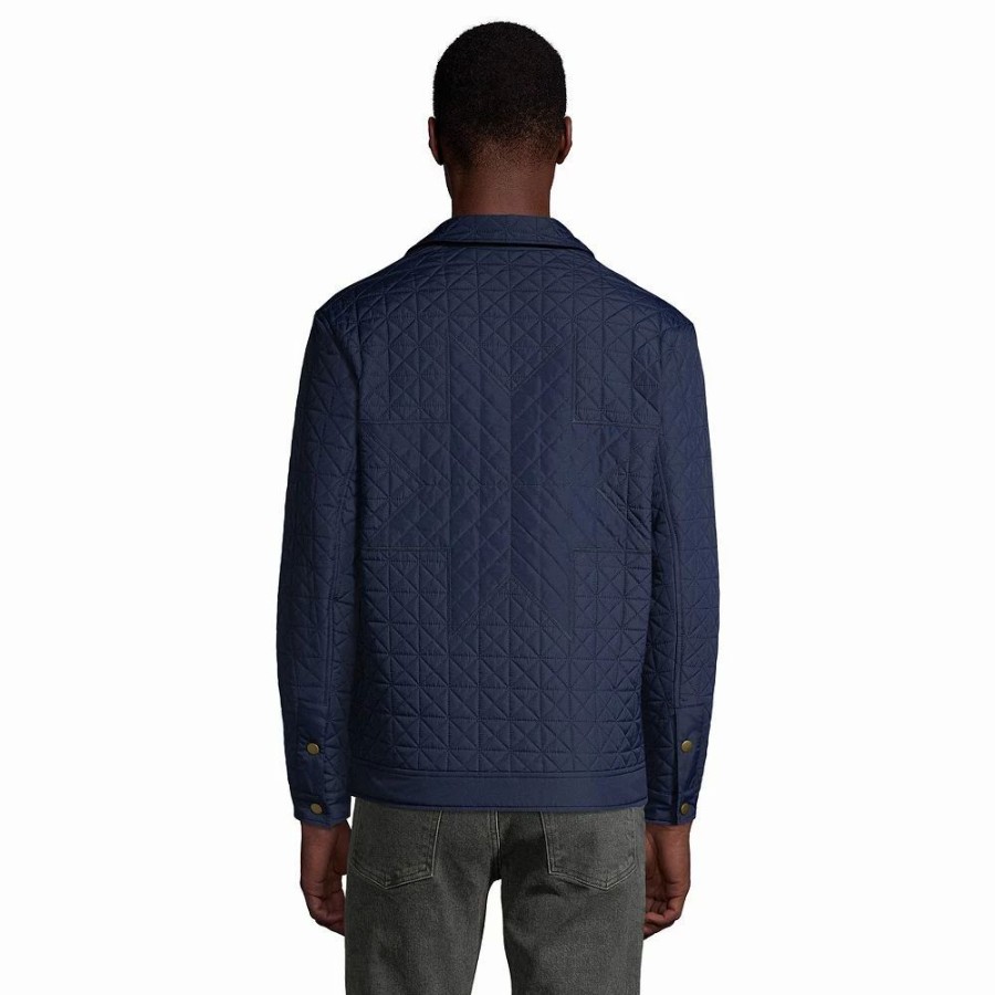 Outerwear * | Big & Tall Lands' End Insulated Primaloft Eco Quilted Shirt Jacket Green