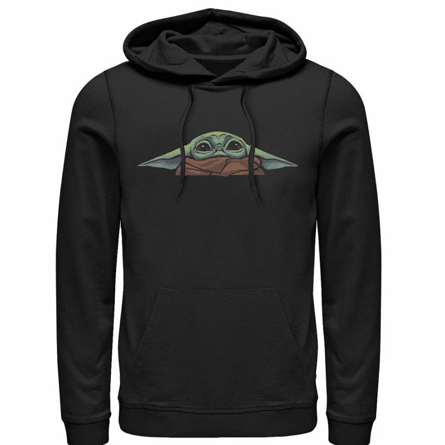 Tops * | Men'S Star Wars: The Mandalorian The Child Big Face Hoodie