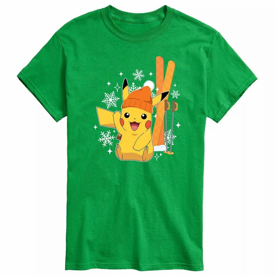 Tops * | Big & Tall Pokemon Pikachu Skiing Tee