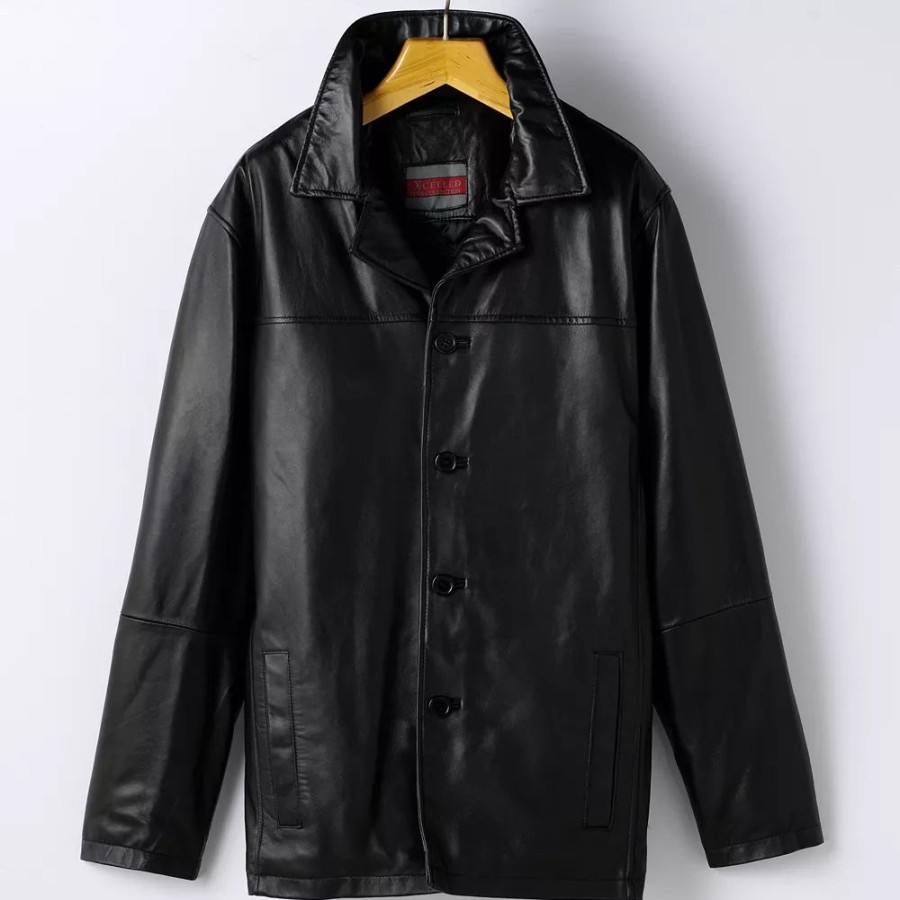 Outerwear * | Big & Tall Excelled Leather Car Coat Black