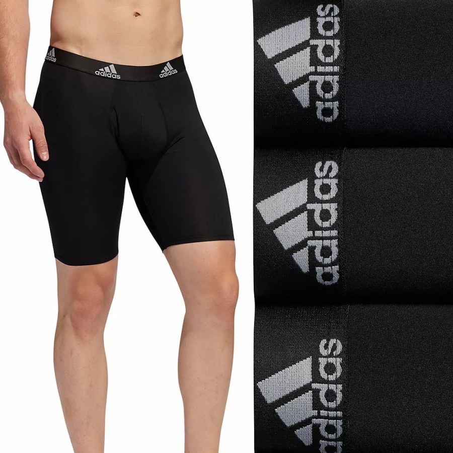 Underwear * | Men'S Adidas Performance 3-Pack Long Boxer Briefs