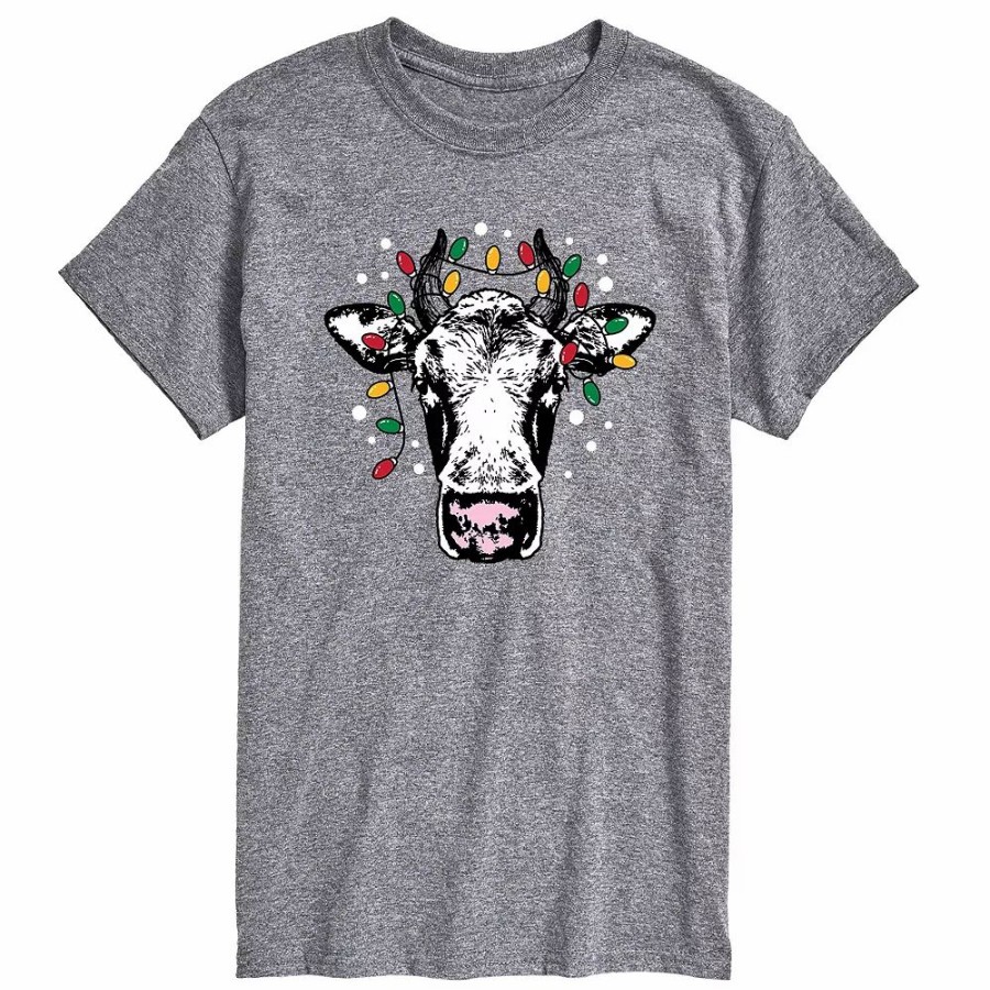 Tops * | Big & Tall Cow Wrapped In Lights Tee