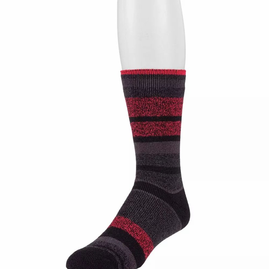 Socks & Hosiery * | Men'S Heat Holders Lite Thermal Striped Crew Socks