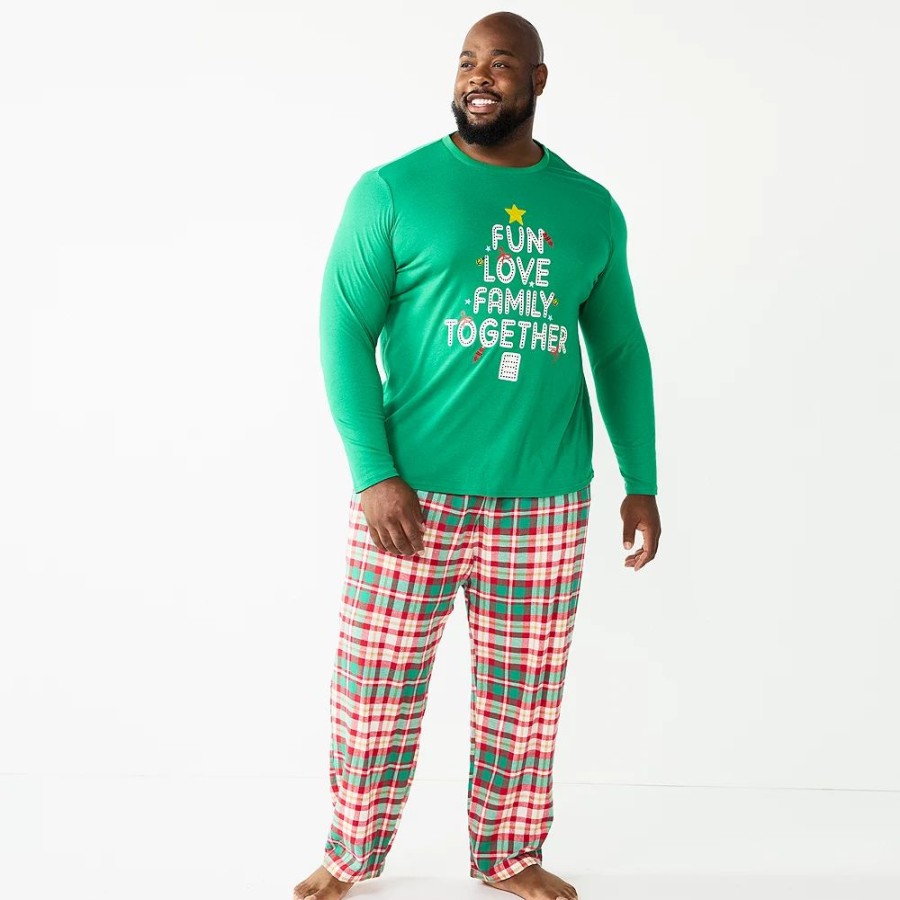 Sleepwear * | Big & Tall Jammies For Your Families Joyful Celebration Family Together Top & Pants Pajama Set