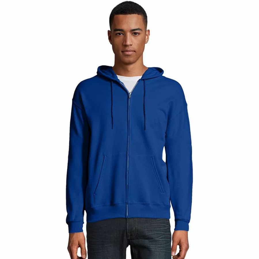 Tops * | Men'S Hanes Ecosmart Fleece Full-Zip Hooded Jacket