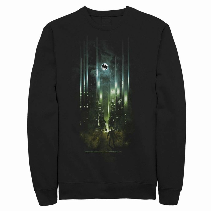 Tops * | Men'S Dc Comics Batman Street Lights Poster Sweatshirt