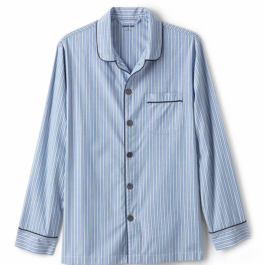 Sleepwear * | Big & Tall Lands' End Broadcloth Pajama Sleep Shirt