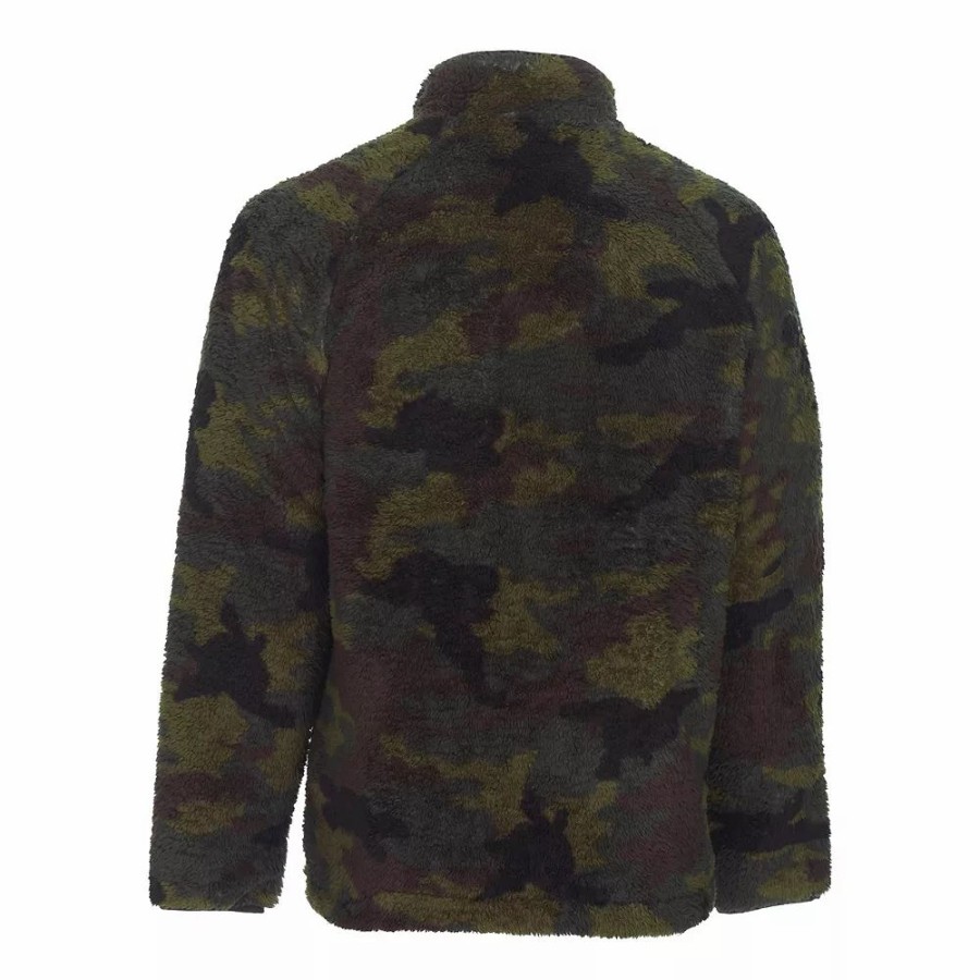 Outerwear * | Men'S Smith'S Workwear Camo Butter-Sherpa Mesh-Lined Zip Jacket Green Camo