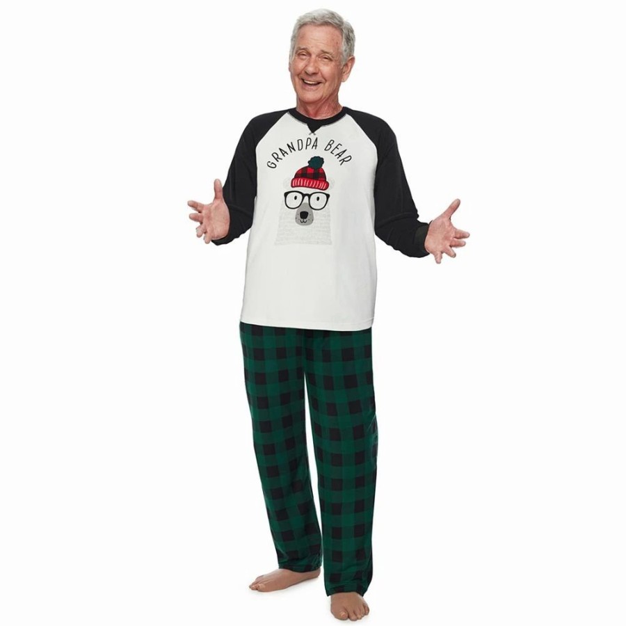 Sleepwear * | Big & Tall Jammies For Your Families Beary Cool "Grandpa Bear" Pajama Set By Cuddl Duds