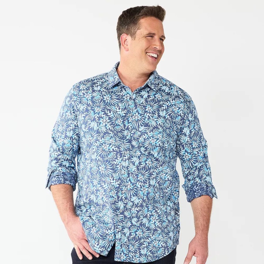 Tops * | Big & Tall Apt. 9 Knit Button-Down Shirt