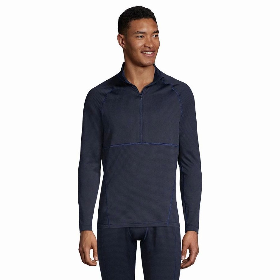 Tops * | Men'S Lands' End Expedition Half-Zip Baselayer Top