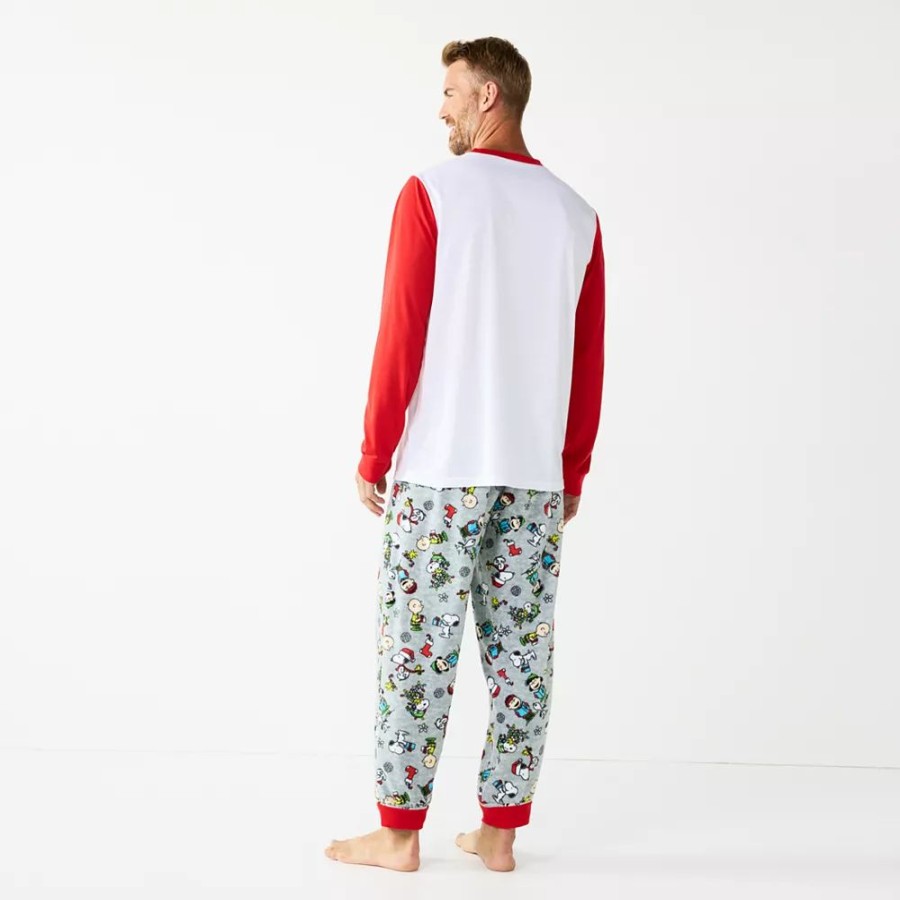 Sleepwear * | Men'S Jammies For Your Families Peanuts "Fa La La" Pajama Set