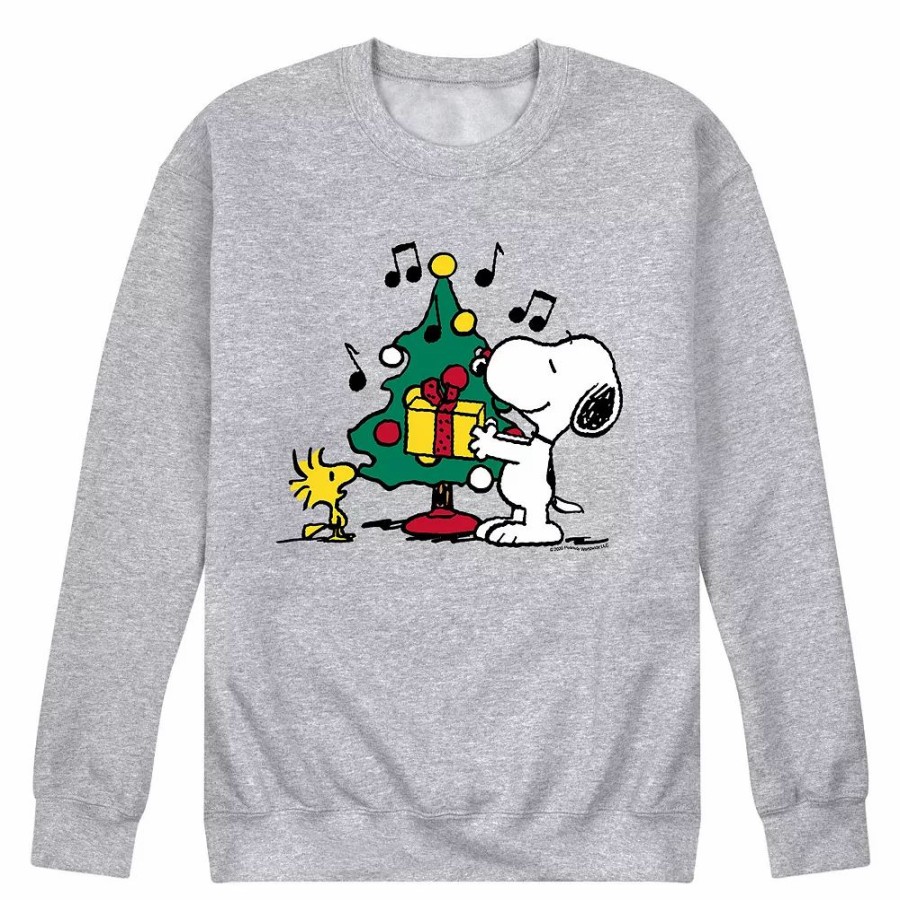 Tops * | Men'S Peanuts Christmas Tree Sweatshirt