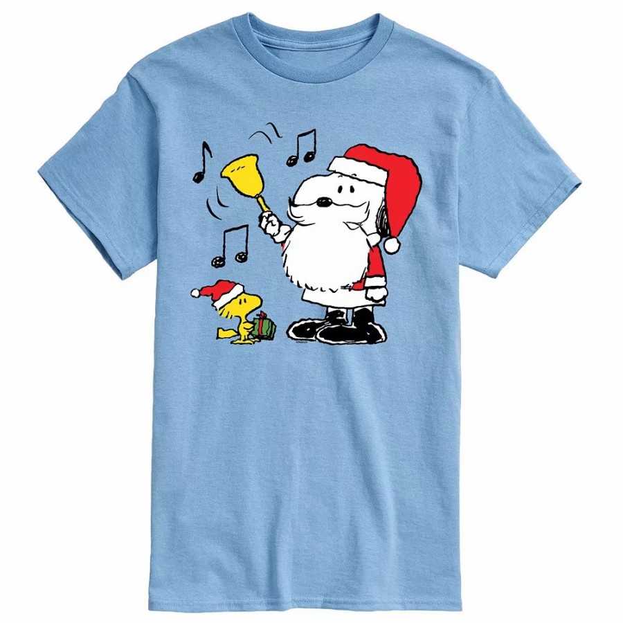 Tops * | Men'S Peanuts Snoopy Santa Bell Tee