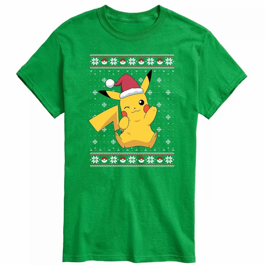 Tops * | Big & Tall Pokemon Pikachu Holiday Tee