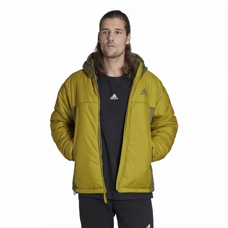 Outerwear * | Men'S Adidas 3-Stripes Puffy Hooded Jacket