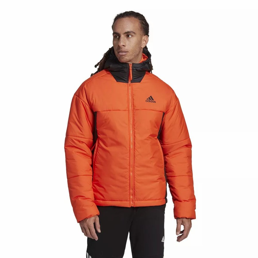 Outerwear * | Men'S Adidas 3-Stripes Puffy Hooded Jacket