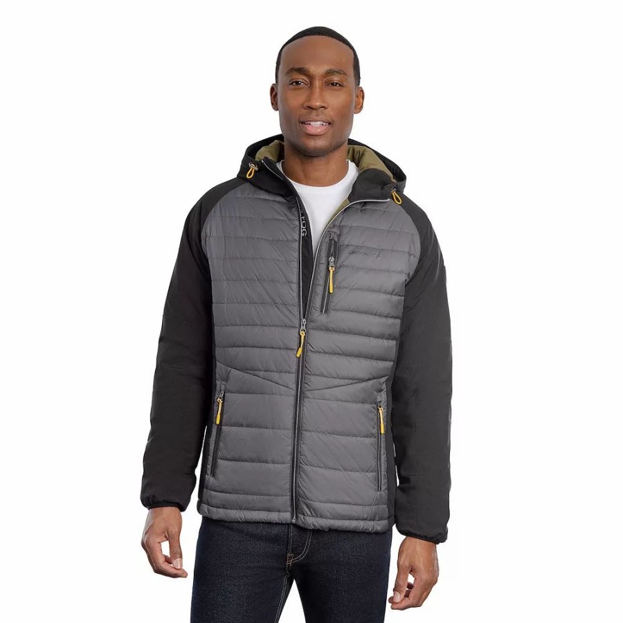 Outerwear * | Men'S London Fog Hybrid Hooded Packable Jacket