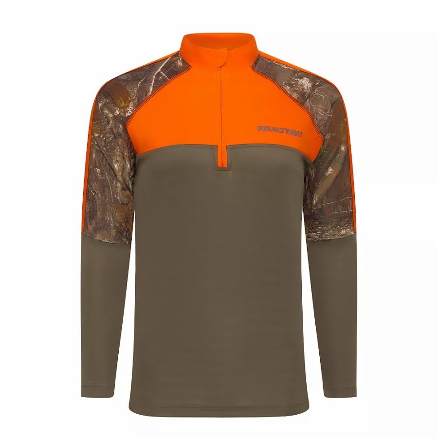 Tops * | Men'S Realtree Performance Edge Camo Quarter-Zip Pullover Top