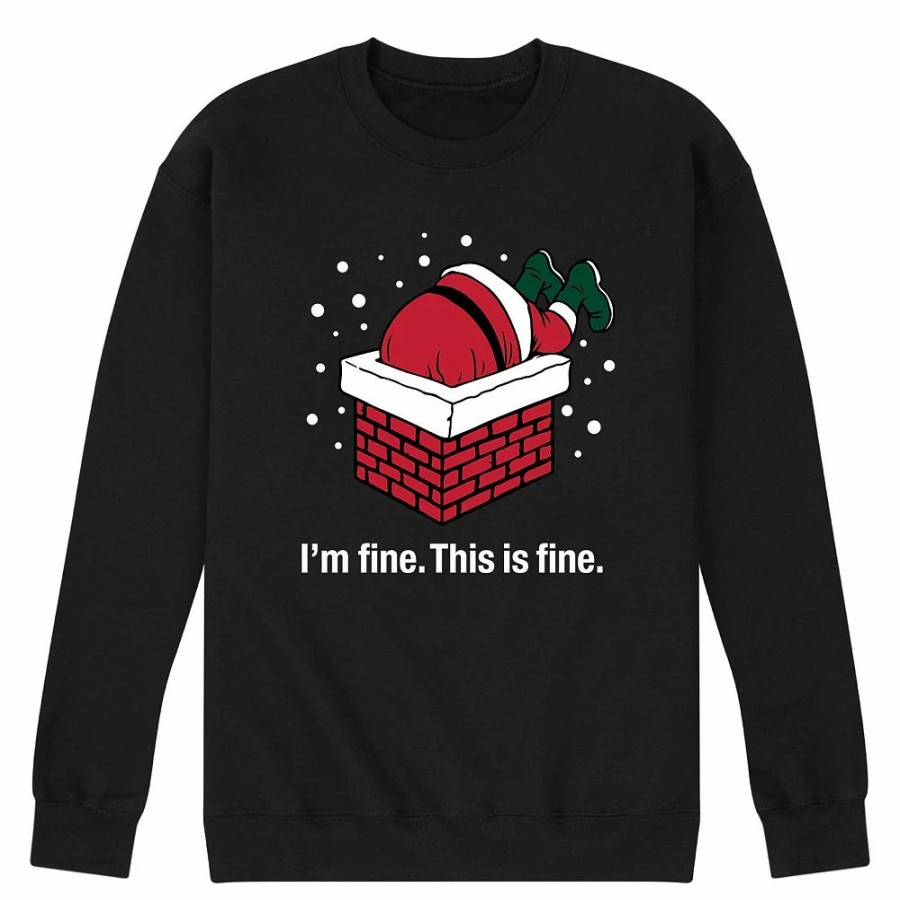 Tops * | Men'S Im 'Fine This Is Fine Santa Sweatshirt